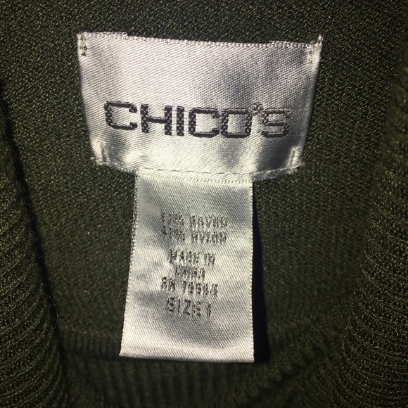 [Chico’s] Hunter Green Turtleneck Size 1 - Picture 3 of 5